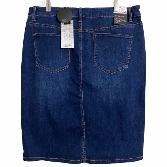 Style Me Stretch Jean Studded Skirt Size 12 NWT - Picture 2 of 9